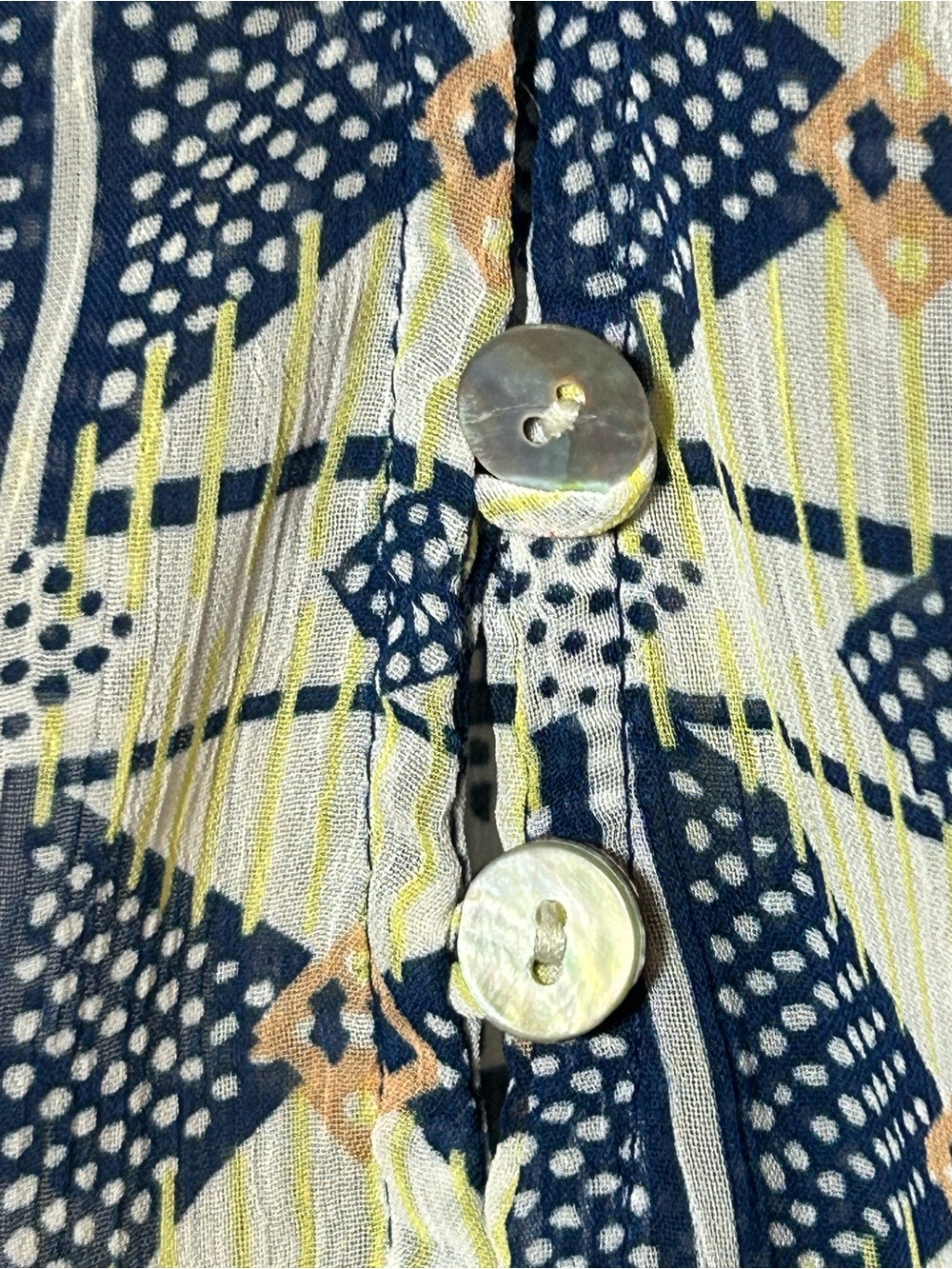 Vibrant Multicolor Printed Boho Tunic Top - Pink & Navy, Anthropologie brand - Picture 5 of 7
